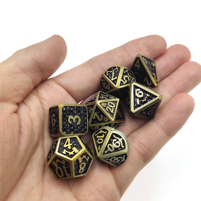 Metal Anti wear Hand Carved παιχνίδι καρτών Dice Practical Polyhedral