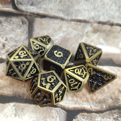 Metal Anti wear Hand Carved παιχνίδι καρτών Dice Practical Polyhedral