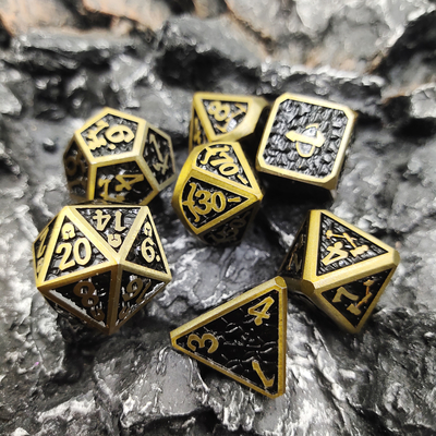 Metal Anti wear Hand Carved παιχνίδι καρτών Dice Practical Polyhedral