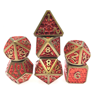 Για Tabletop τυχερού παιχνιδιού καθορισμένο μέταλλο 7 κομματιού μετάλλων το πολύεδρο χειροποίητο χωρίστε σε τετράγωνα
