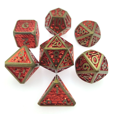 Για Tabletop τυχερού παιχνιδιού καθορισμένο μέταλλο 7 κομματιού μετάλλων το πολύεδρο χειροποίητο χωρίστε σε τετράγωνα