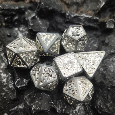 Card Edge Metal RPG Dice Hand Carved Durable For Savage World Polyhedral