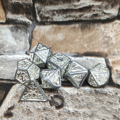 Card Edge Metal RPG Dice Hand Carved Durable For Savage World Polyhedral