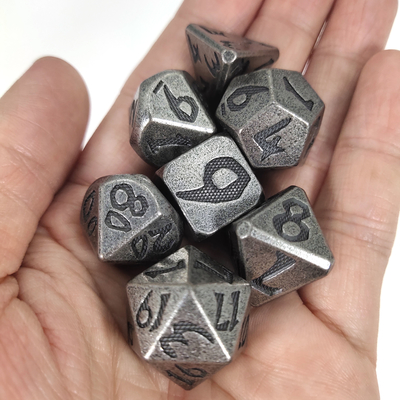 Mini Polyhedral Dice Set Metallic Brass Wear Copper Dice Sets Gaming Dice