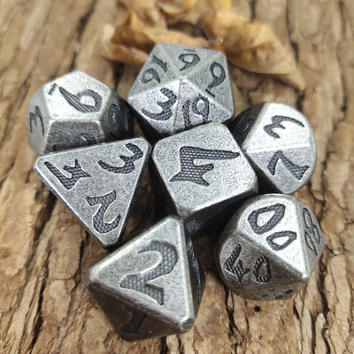 Mini Polyhedral Dice Set Metallic Brass Wear Copper Dice Sets Gaming Dice