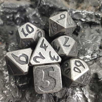 Mini Polyhedral Dice Set Metallic Brass Wear Copper Dice Sets Gaming Dice
