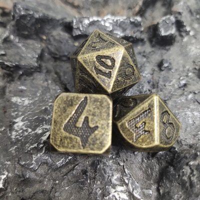 Πόκερ Επιτραπέζιο Metal Μοναδικό Polyhedral Dice Χειροποίητο Μη τοξικό Polyhedral Aurichalceous