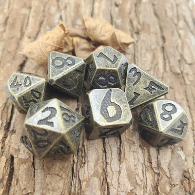 Πόκερ Επιτραπέζιο Metal Μοναδικό Polyhedral Dice Χειροποίητο Μη τοξικό Polyhedral Aurichalceous