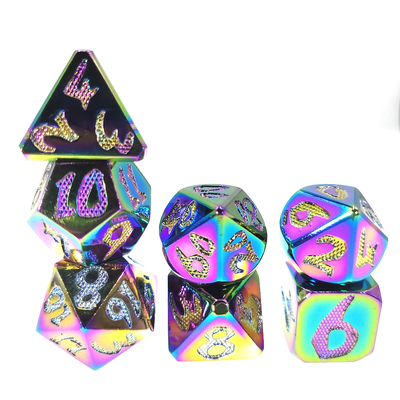 RPG Dice DND Neat Sharp Process Die Casting Polyhedron Mini Dice Set Dazzling Color για παιχνίδι rpg