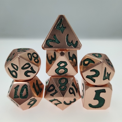 Sharp Edge Χειροποίητο Polyhedral Dice Set Υψηλής Ποιότητας Μεταλλικό Special Hands Feeling Green για παιχνίδι rpg