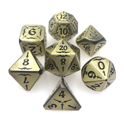 Χειροποίητο Σκαλιστό Μαύρη Συλλογή Metal D4 Dice Σετ Πολυεδρικό Ανθεκτικό
