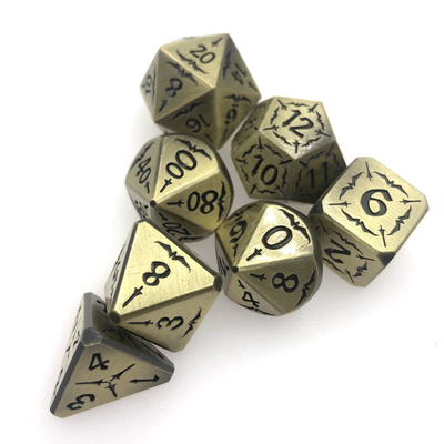 Χειροποίητο Σκαλιστό Μαύρη Συλλογή Metal D4 Dice Σετ Πολυεδρικό Ανθεκτικό