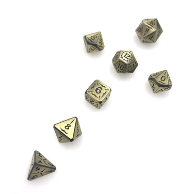 Χειροποίητο Σκαλιστό Μαύρη Συλλογή Metal D4 Dice Σετ Πολυεδρικό Ανθεκτικό