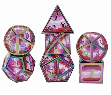 16 χιλιοστών Smooth RPG Metal Dice Custom DND Logo Rainbow Game Set (Στρώμα παιχνιδιών με ουράνιο τόξο)