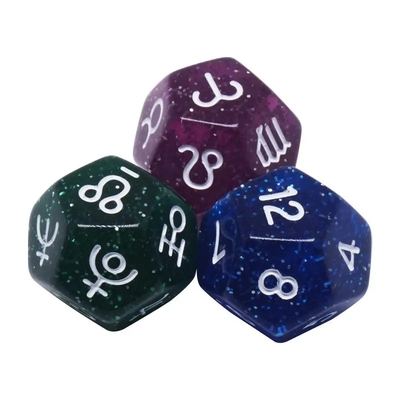 3pcs/ Set Resin Πολυεδρικά Ζάκια Πολυχρωματικά 16mm Fate Sign Number Constellation