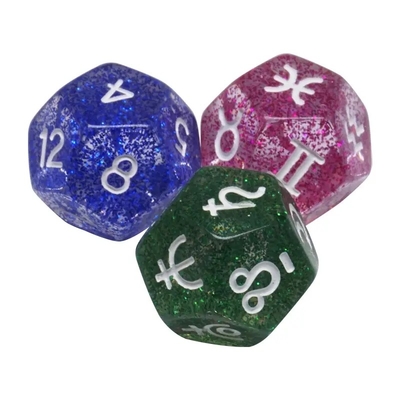 3pcs/ Set Resin Πολυεδρικά Ζάκια Πολυχρωματικά 16mm Fate Sign Number Constellation
