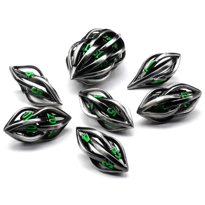 3D εκτύπωση Cthulhu Hollow Metal Dice 7piece Set Dragon And Dungeon DND RPG