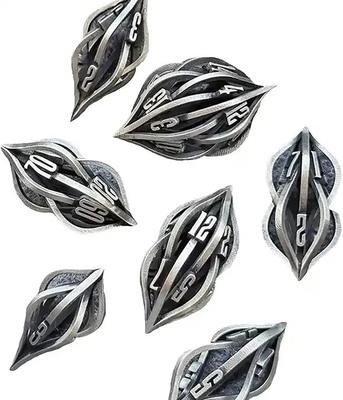 3D εκτύπωση Cthulhu Hollow Metal Dice 7piece Set Dragon And Dungeon DND RPG