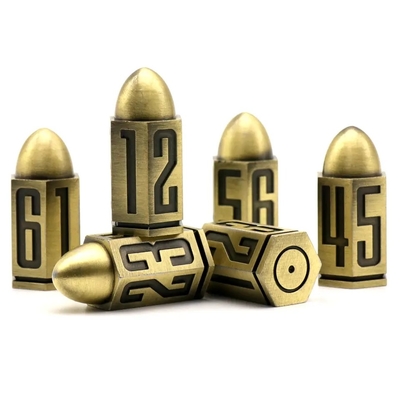 D6 Bullet Metal Dice Set 6 PCs 6 πλευρικά για Dnd Dungeons Rpg Warhammer Shadowrun Dice