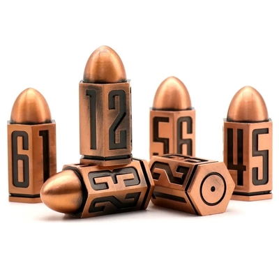D6 Bullet Metal Dice Set 6 PCs 6 πλευρικά για Dnd Dungeons Rpg Warhammer Shadowrun Dice