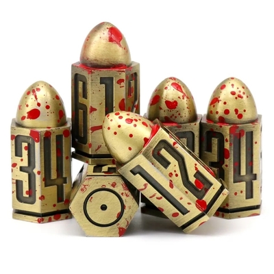 D6 Bullet Metal Dice Set 6 PCs 6 πλευρικά για Dnd Dungeons Rpg Warhammer Shadowrun Dice