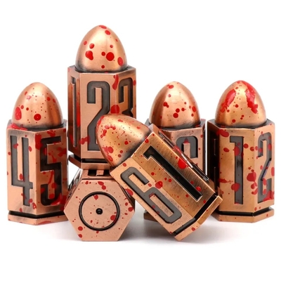 D6 Bullet Metal Dice Set 6 PCs 6 πλευρικά για Dnd Dungeons Rpg Warhammer Shadowrun Dice