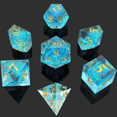 Πολυχρωματικά Custom Resin Dice DND#RPG Κόκκινο Και Μπλε Λιπαρή υφή