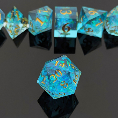 Πολυχρωματικά Custom Resin Dice DND#RPG Κόκκινο Και Μπλε Λιπαρή υφή