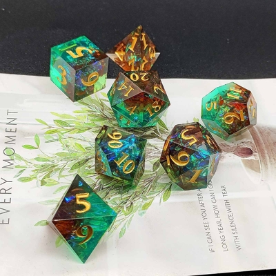 Προσαρμοσμένο Sharp Resin Dice Set Πολυχρωματικό Dragon And Dungeon DND#RPG