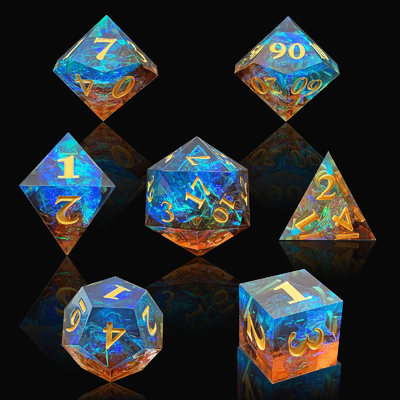 Προσαρμοσμένο Sharp Resin Dice Set Πολυχρωματικό Dragon And Dungeon DND#RPG