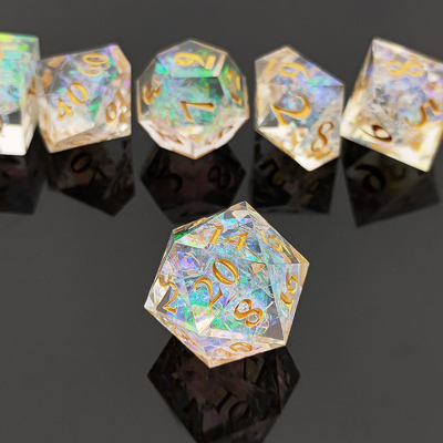 Προσαρμοσμένο Sharp Resin Dice Set Πολυχρωματικό Dragon And Dungeon DND#RPG