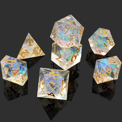 Προσαρμοσμένο Sharp Resin Dice Set Πολυχρωματικό Dragon And Dungeon DND#RPG
