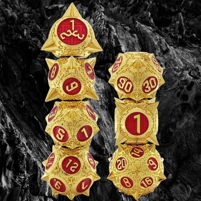 TRPG 16 mm Polyfront DND Metal Dice Πολυχρωματικό Custom Meteor Hammer