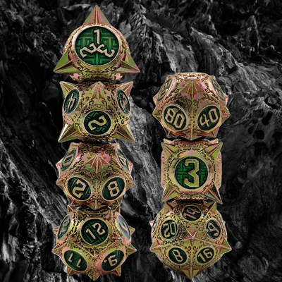 TRPG 16 mm Polyfront DND Metal Dice Πολυχρωματικό Custom Meteor Hammer