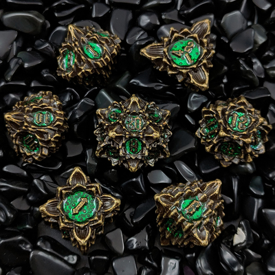 Lotus Metal Dice Set DND Dungeons And Dragons TRPG Πολυεδρικό COC D6 Παιχνίδι επιφάνειας
