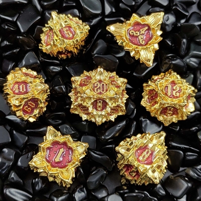 Lotus Metal Dice Set DND Dungeons And Dragons TRPG Πολυεδρικό COC D6 Παιχνίδι επιφάνειας