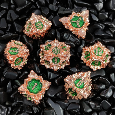 Lotus Metal Dice Set DND Dungeons And Dragons TRPG Πολυεδρικό COC D6 Παιχνίδι επιφάνειας