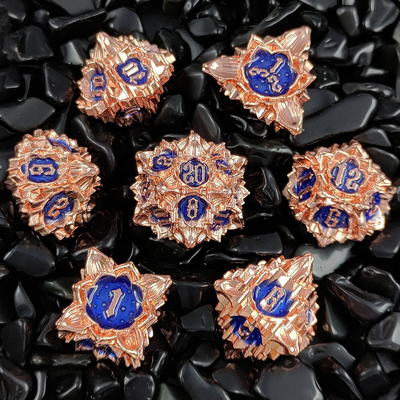 Lotus Metal Dice Set DND Dungeons And Dragons TRPG Πολυεδρικό COC D6 Παιχνίδι επιφάνειας