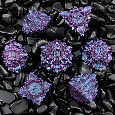 Lotus Metal Dice Set DND Dungeons And Dragons TRPG Πολυεδρικό COC D6 Παιχνίδι επιφάνειας
