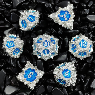 Lotus Metal Dice Set DND Dungeons And Dragons TRPG Πολυεδρικό COC D6 Παιχνίδι επιφάνειας