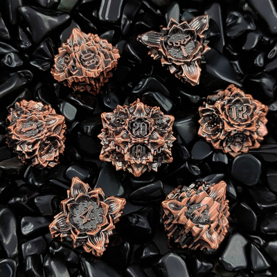 Lotus Metal Dice Set DND Dungeons And Dragons TRPG Πολυεδρικό COC D6 Παιχνίδι επιφάνειας