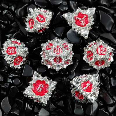 Lotus Metal Dice Set DND Dungeons And Dragons TRPG Πολυεδρικό COC D6 Παιχνίδι επιφάνειας