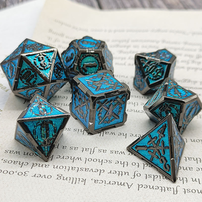 Σπαθί μεταλλικό RPG ζάρια Χέρι γυαλισμένο Cruzu Dungeon και μακρύ DND #