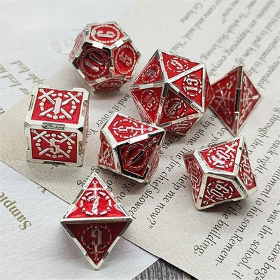 Σπαθί μεταλλικό RPG ζάρια Χέρι γυαλισμένο Cruzu Dungeon και μακρύ DND #
