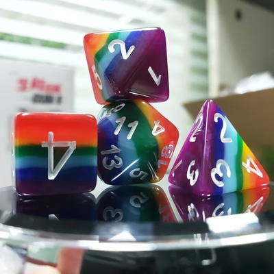7 στρώσεις Rainbow χειροποίητο ζύμη ζάρια Crusson και Dungeon DND#RPG