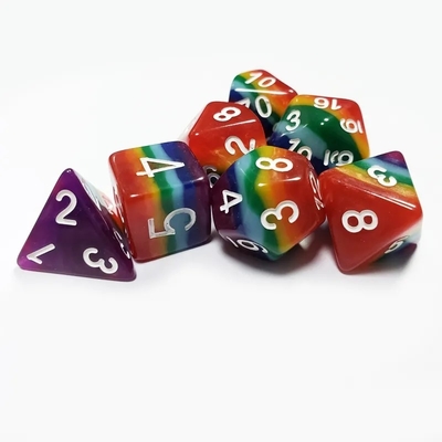 7 στρώσεις Rainbow χειροποίητο ζύμη ζάρια Crusson και Dungeon DND#RPG