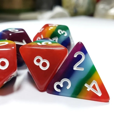 7 στρώσεις Rainbow χειροποίητο ζύμη ζάρια Crusson και Dungeon DND#RPG
