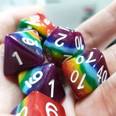 7 στρώσεις Rainbow χειροποίητο ζύμη ζάρια Crusson και Dungeon DND#RPG