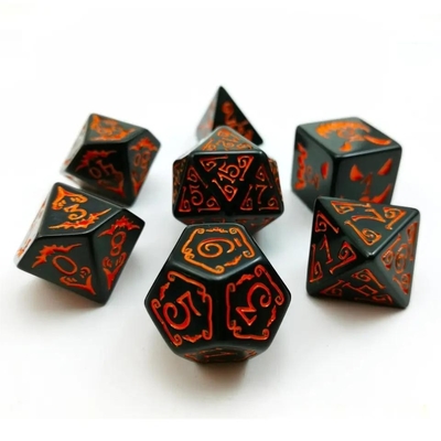 Πολυτροπικά ζύμη ζάρια 7PCS RPG ζάρια σύνολο D4 D6 D8 D10 D12 D20 D20