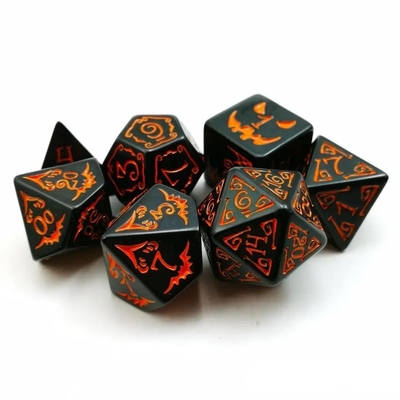 Πολυτροπικά ζύμη ζάρια 7PCS RPG ζάρια σύνολο D4 D6 D8 D10 D12 D20 D20